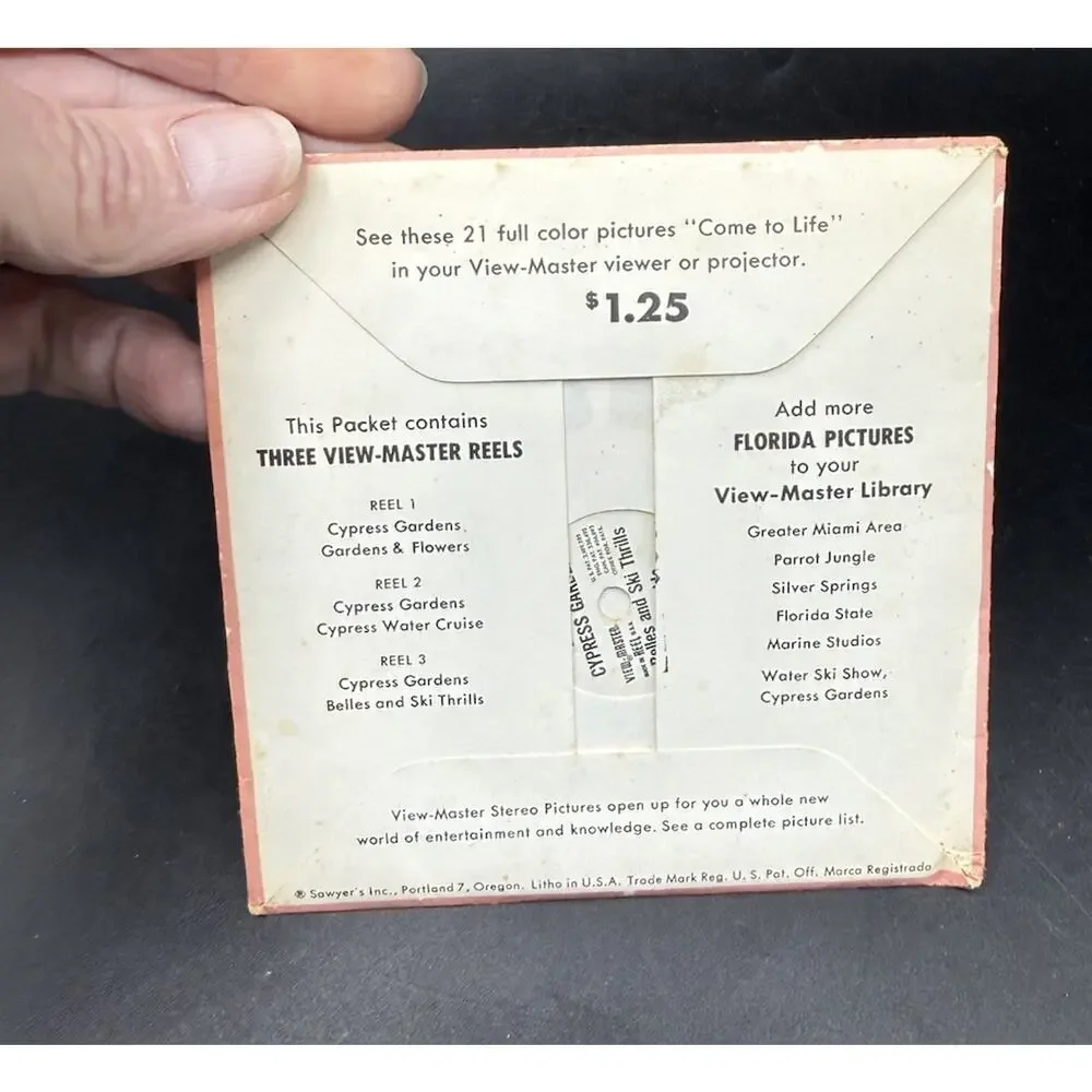 1955 View Master Beautiful Cypress Gardens Florida 3 reel A 961 -GE1 Complete